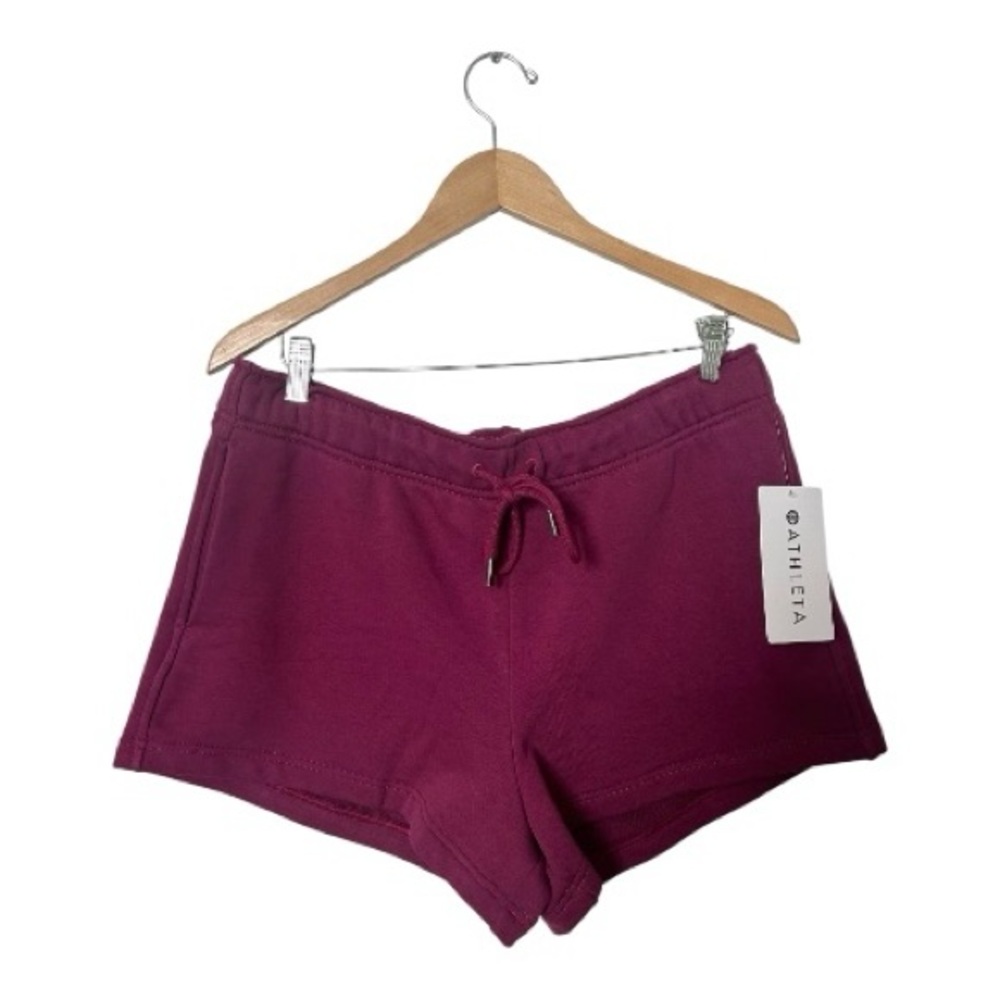 Athleta Women's Heavyweight Terry Sportie Short Magenta Size Large New with Tags